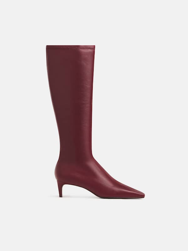 Remy Stretch Knee Boot - Oxblood Stretch Leather