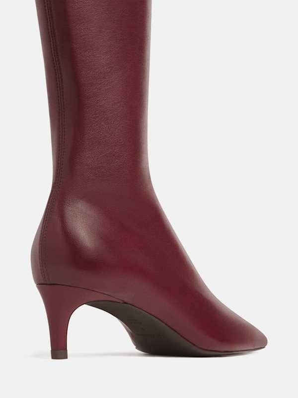 Remy Stretch Knee Boot - Oxblood Stretch Leather