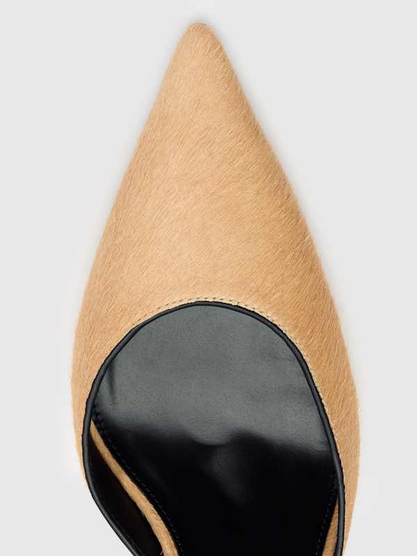 Julia Tassel Pump - Tan Haircalf Black