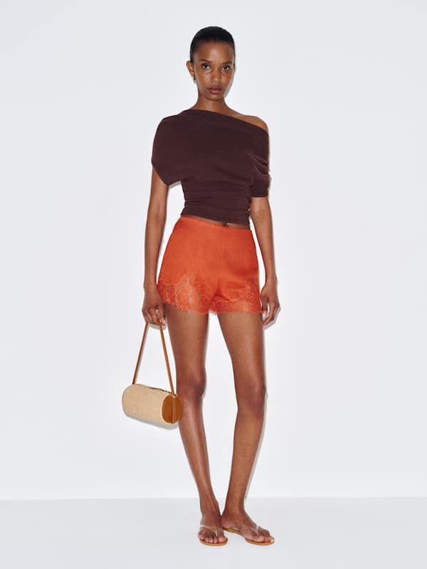 Fern Linen Short - Chili Mango