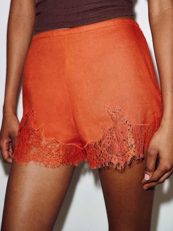 Fern Linen Short - Chili Mango