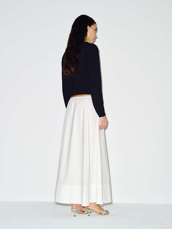 Clara Cotton Crew Cardigan - Black