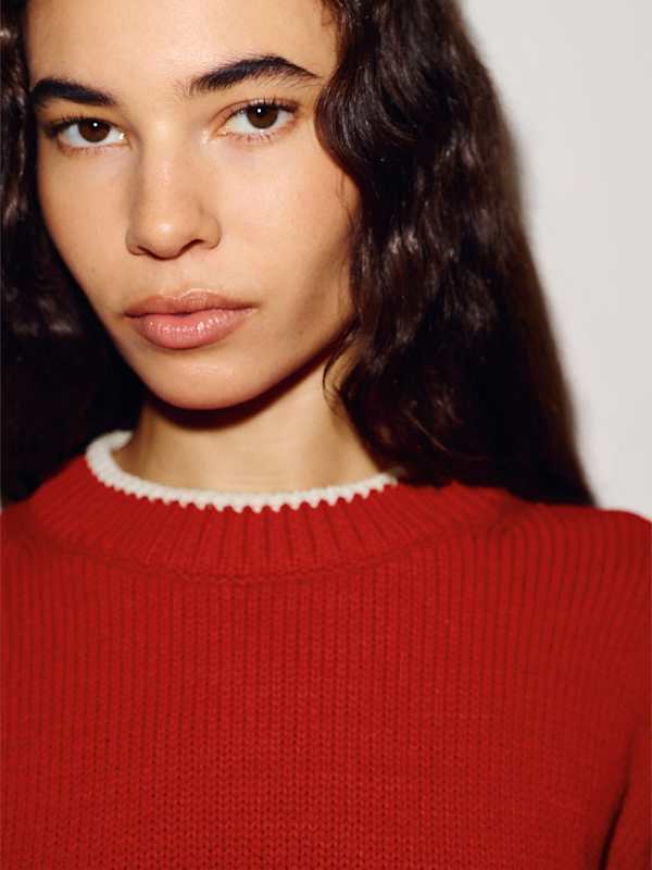 Cove Cotton Oversized Crew - Sundried Tomato Fior Di Latte