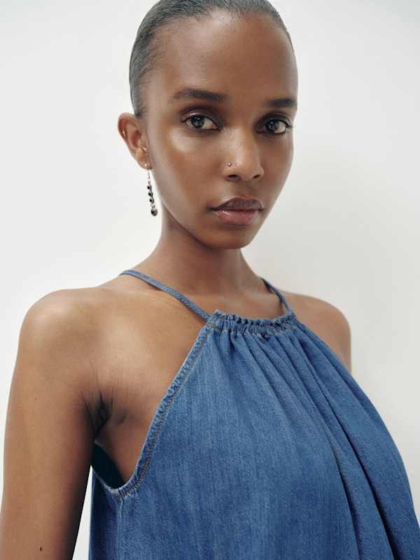 Paisley Denim Mini Dress - Rhine