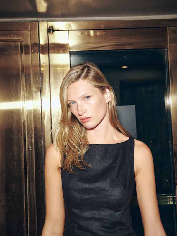 Alix Linen Dress - Black