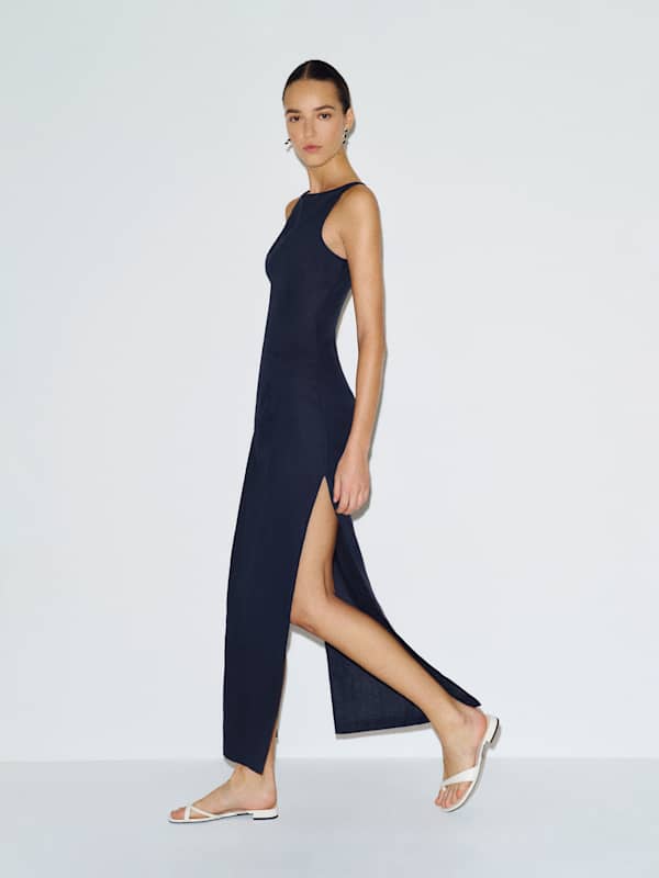 Alix Linen Dress - Midnight