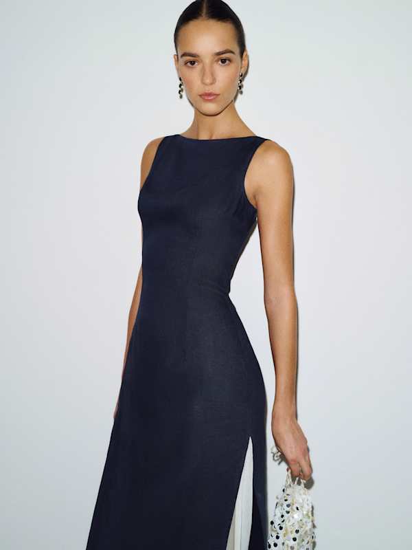 Alix Linen Dress - Midnight