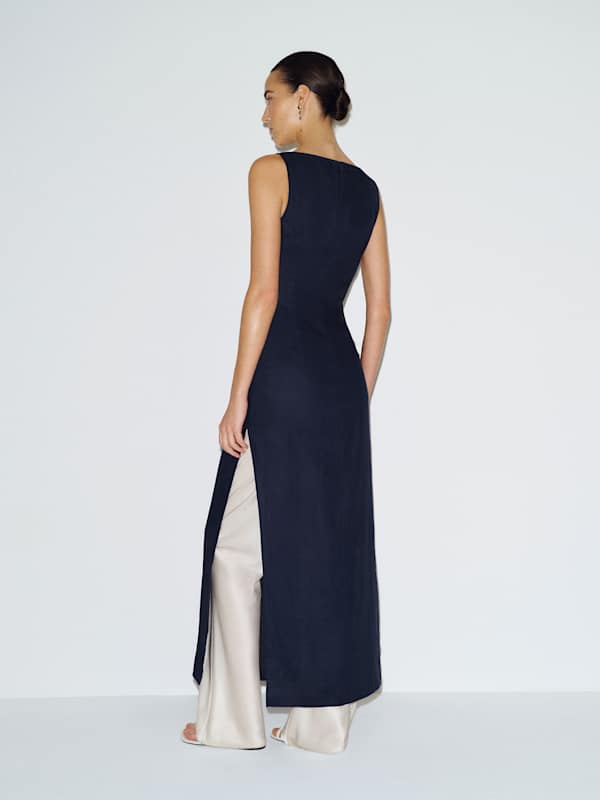 Alix Linen Dress - Midnight