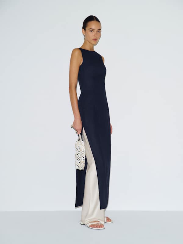 Alix Linen Dress - Midnight