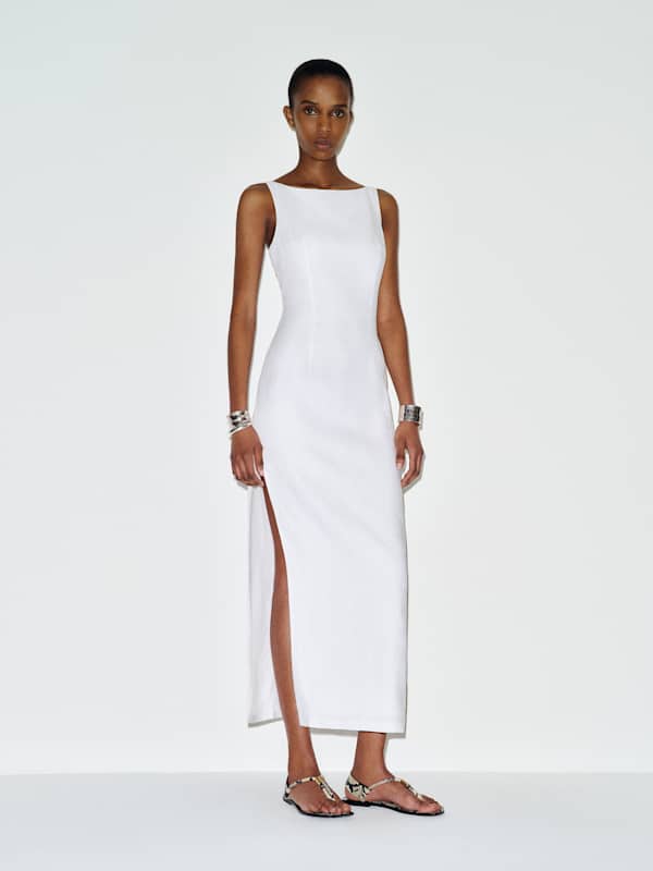 Alix Linen Dress - White