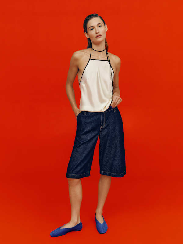 Elio Low Rise 14 In Denim Trouser Shorts - Marion