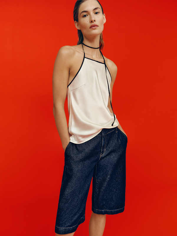 Elio Low Rise 14 In Denim Trouser Shorts - Marion
