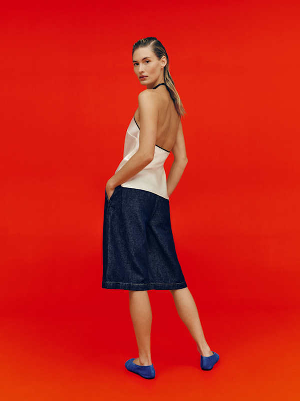 Elio Low Rise 14 In Denim Trouser Shorts - Marion