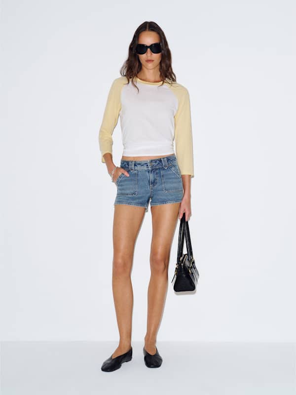 Jackie Stretch Low Rise 2.5 In Micro Jean Shorts - Goleta