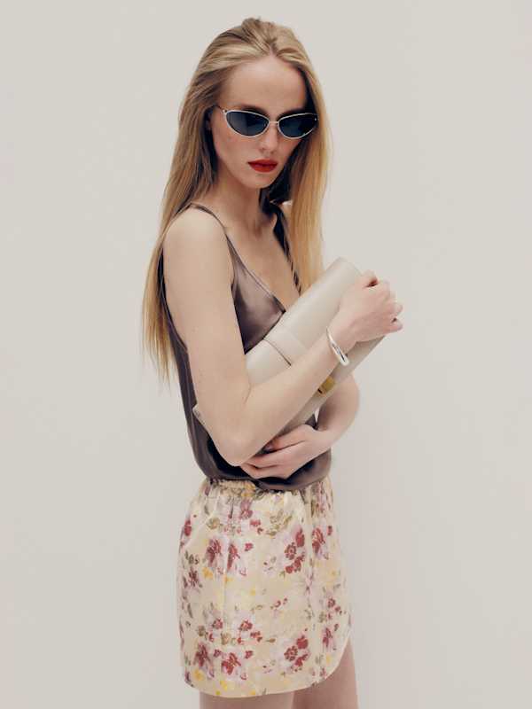 Elva Skirt - Yellow Jacquard