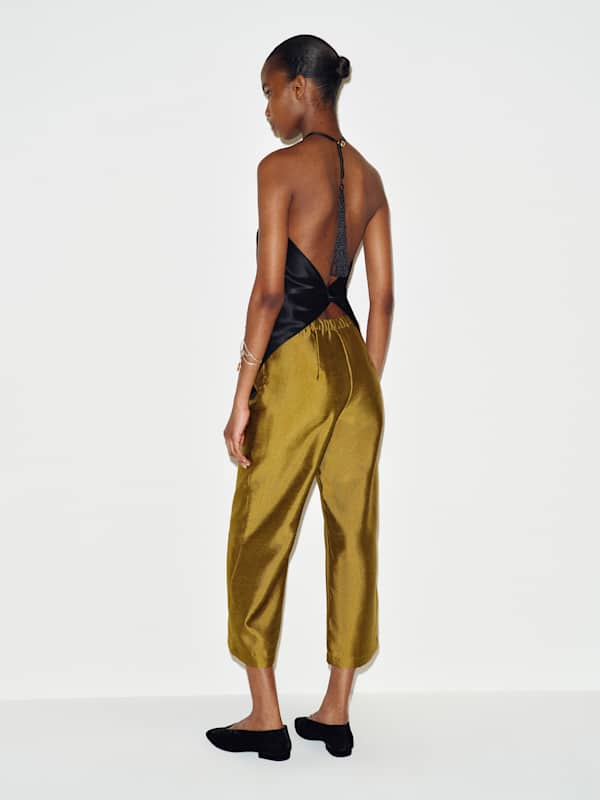 Una Silk Scarf Top - Black