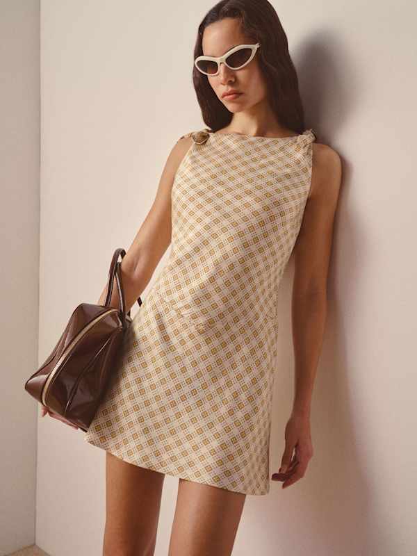 Louisa Silk Dress - Diane Check