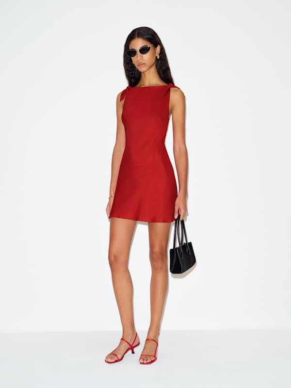 Louisa Silk Dress - Lipstick