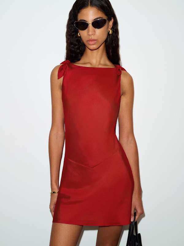 Louisa Silk Dress - Lipstick