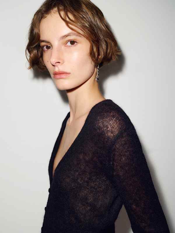 Delphine Sheer Cardigan - Black