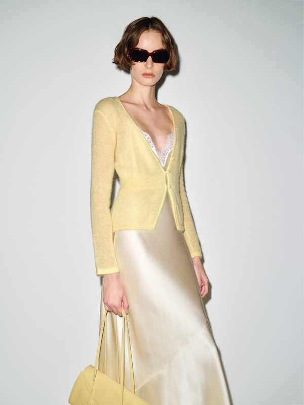 Delphine Sheer Cardigan - Pineapple