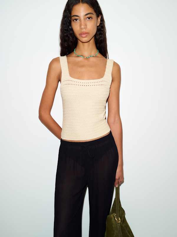 Azara Cotton Sweater Tank - Birch