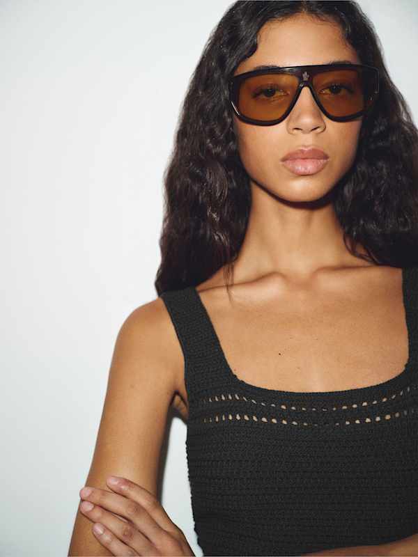 Azara Cotton Sweater Tank - Black