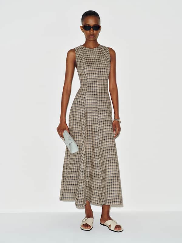 Cecilia Linen Dress - Beacon Check