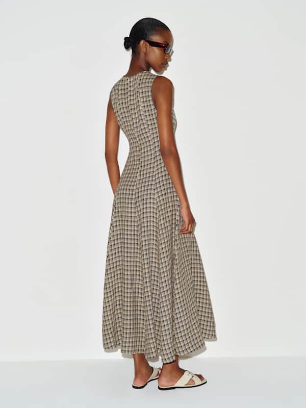 Cecilia Linen Dress - Beacon Check