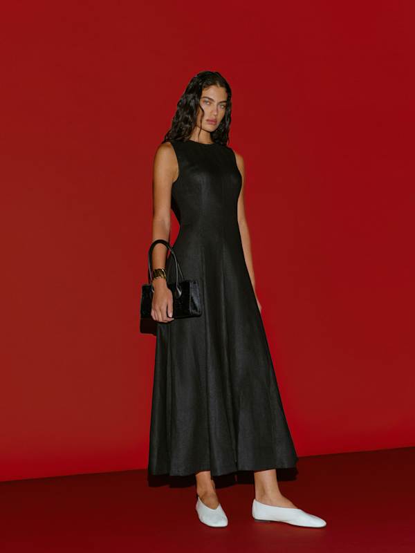 Cecilia Linen Dress - Black