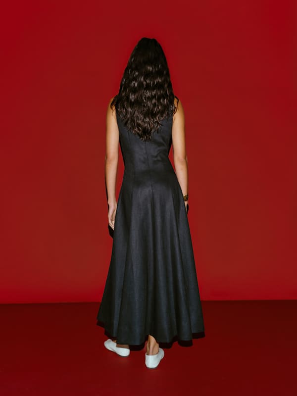 Cecilia Linen Dress - Black