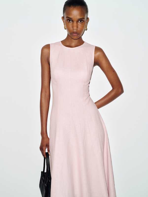 Cecilia Linen Dress - Cherry Blossom