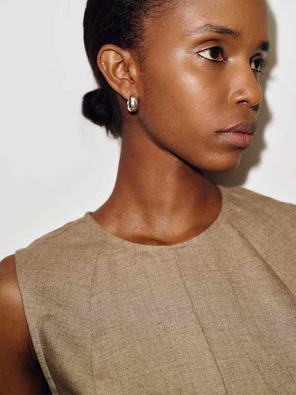 Cecilia Linen Dress - Dark Oatmeal