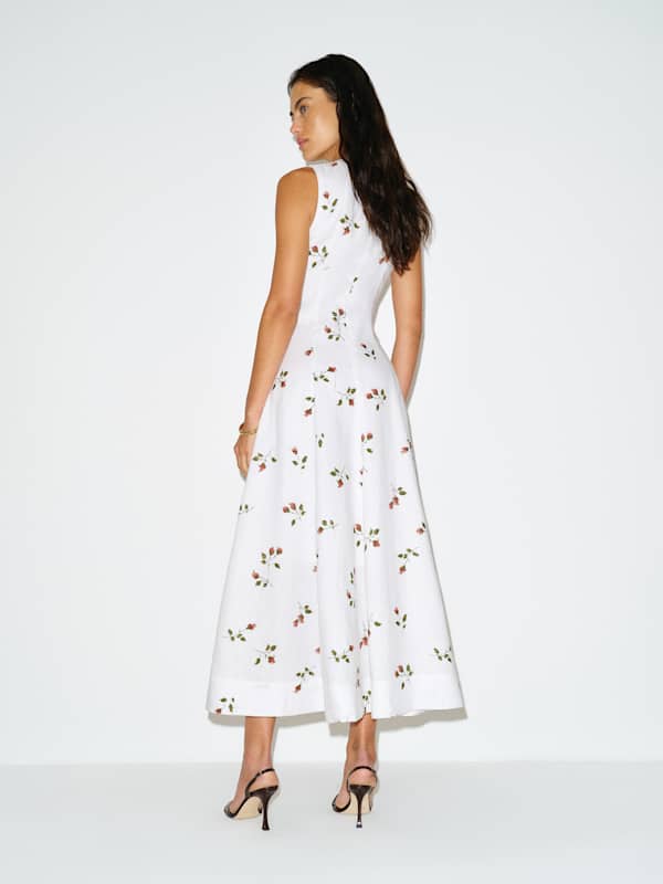 Cecilia Linen Dress - Floating Rose
