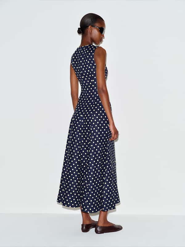 Cecilia Linen Dress - Orion Dot