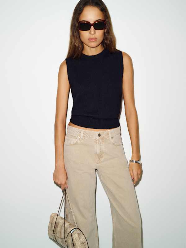 Roxana Cashmere Sweater Tank - Black