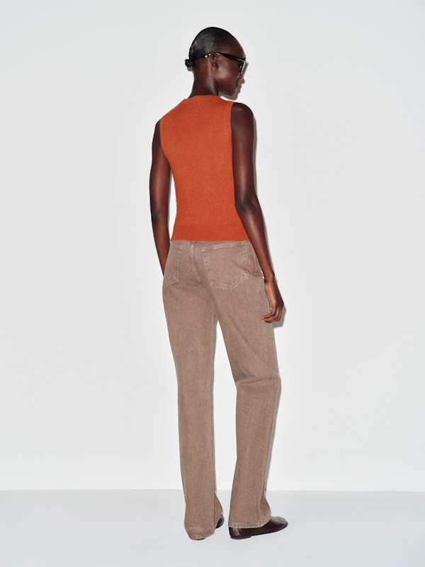 Roxana Cashmere Sweater Tank - Chili Mango