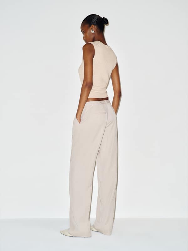 Roxana Cashmere Sweater Tank - Wheat