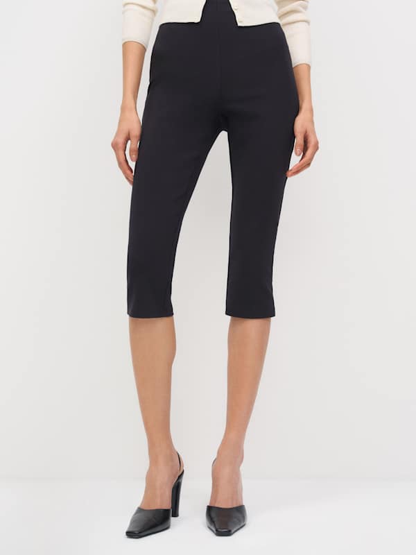 Jill Cropped Knit Pant - Black