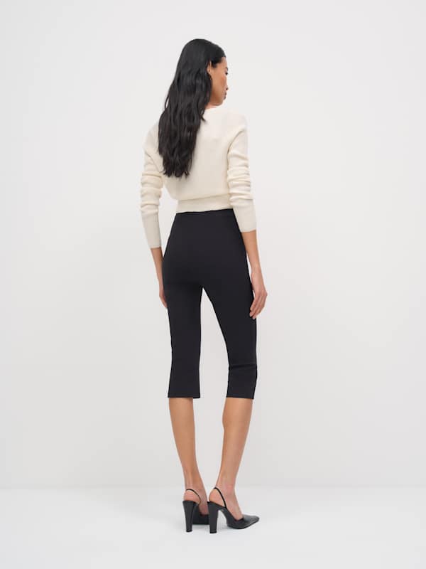 Jill Cropped Knit Pant - Black