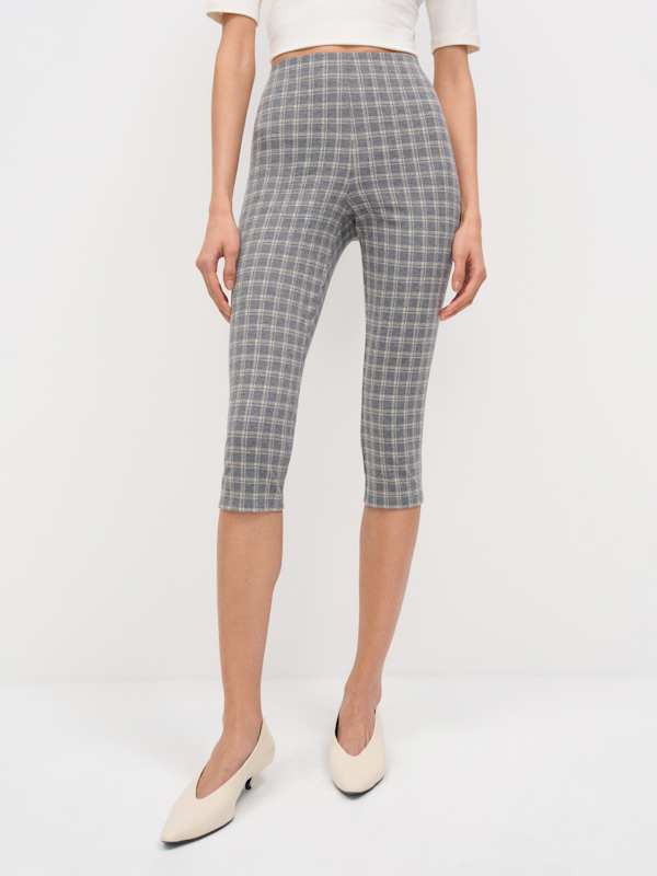 Jill Cropped Knit Pant - Grey Check