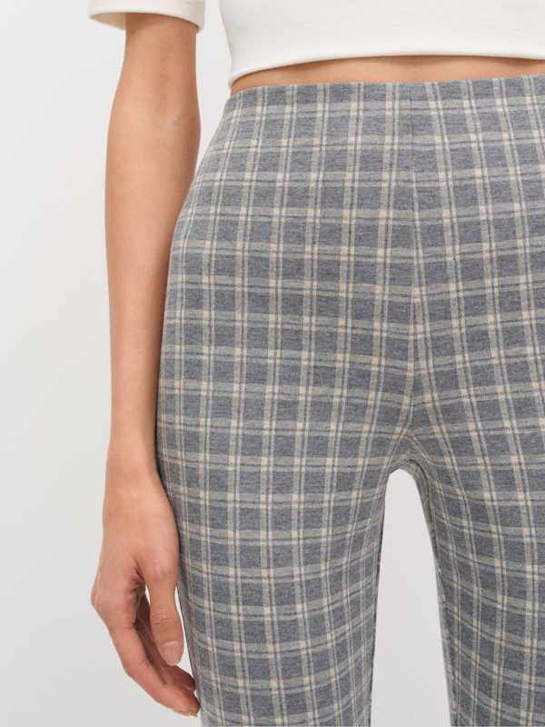Jill Cropped Knit Pant - Grey Check