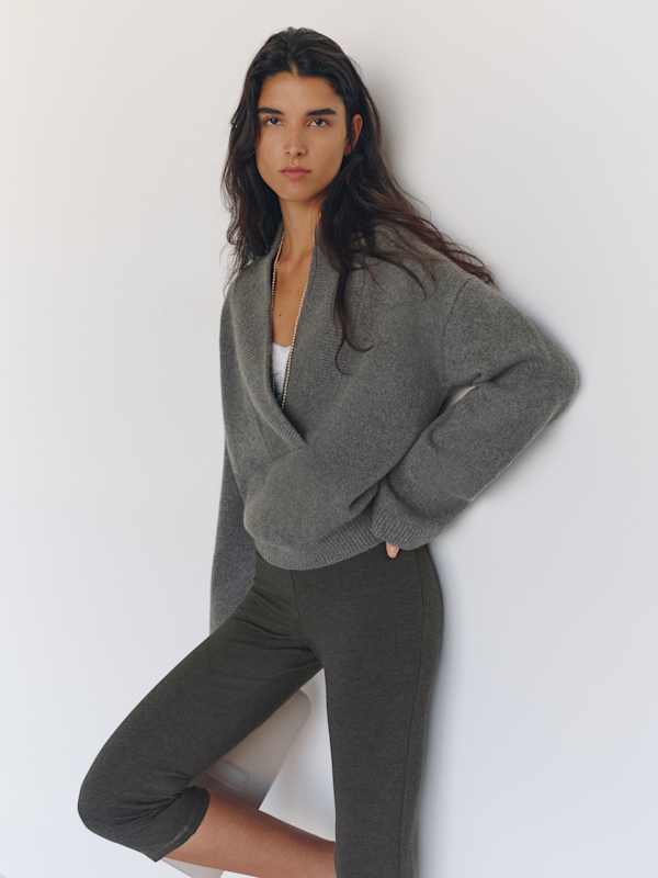 Jill Cropped Knit Pant - Heather Grey