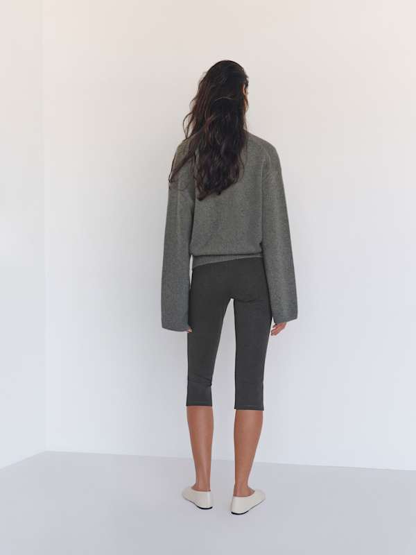 Jill Cropped Knit Pant - Heather Grey