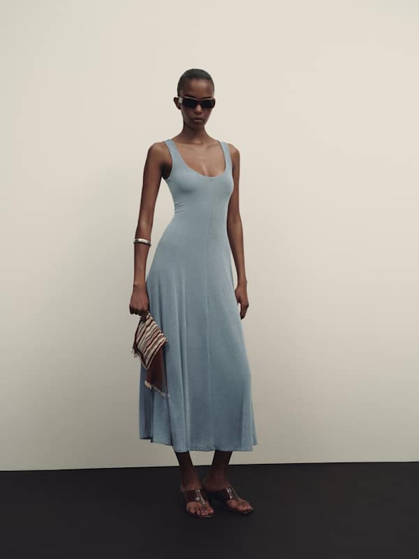 Campbell Knit Dress - Light Blue
