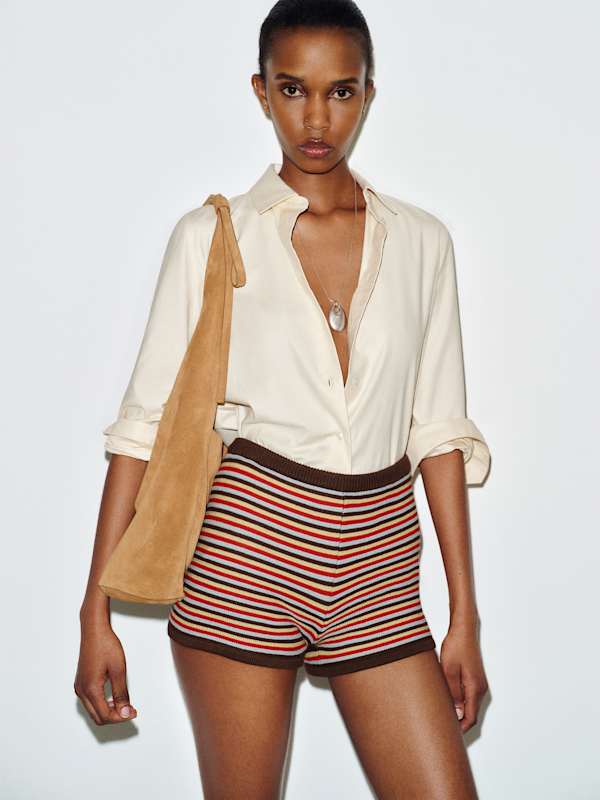 Darla Cotton Micro Short - Cafe Multi Stripe