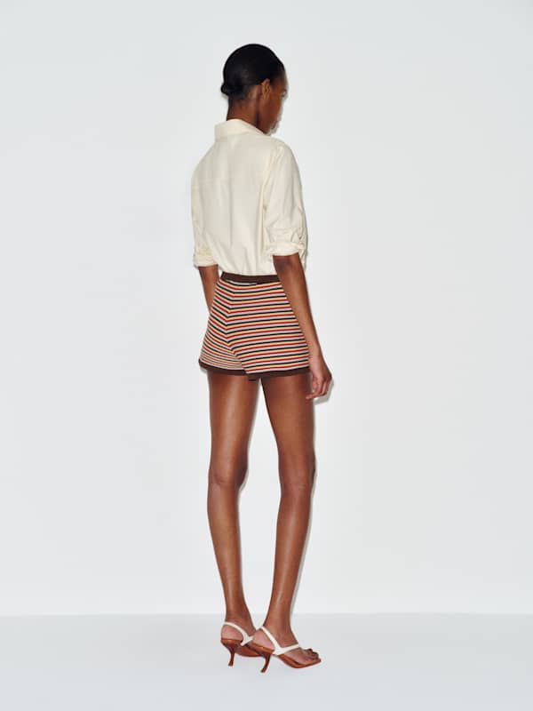 Darla Cotton Micro Short - Cafe Multi Stripe