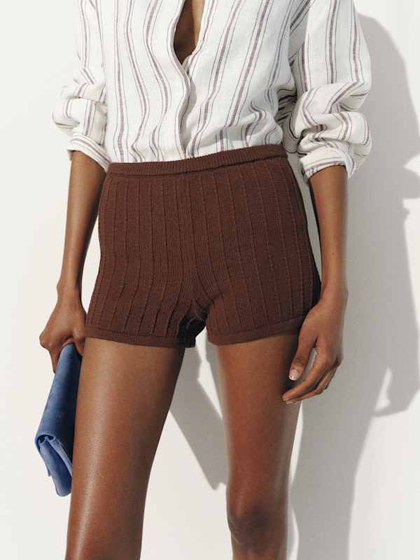 Darla Cotton Micro Short - Mahogany Rib