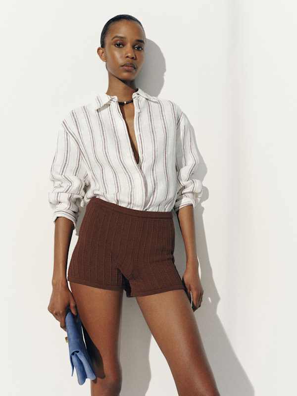 Darla Cotton Micro Short - Mahogany Rib