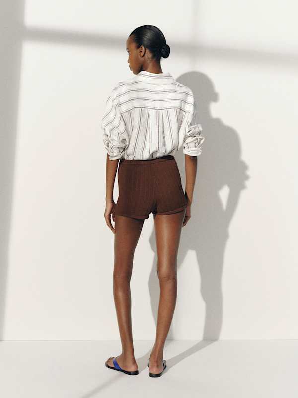 Darla Cotton Micro Short - Mahogany Rib